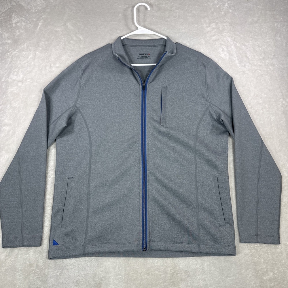 UNTUCKIt Dashwood Full Zip Performance Jacket Gray Golf Stretch Size Medium